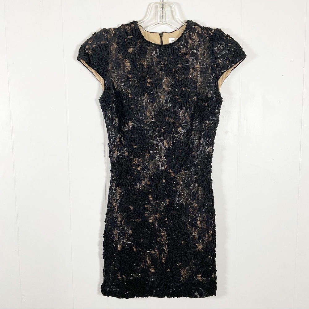 Dress The Population Sequin Black Dress Size 2